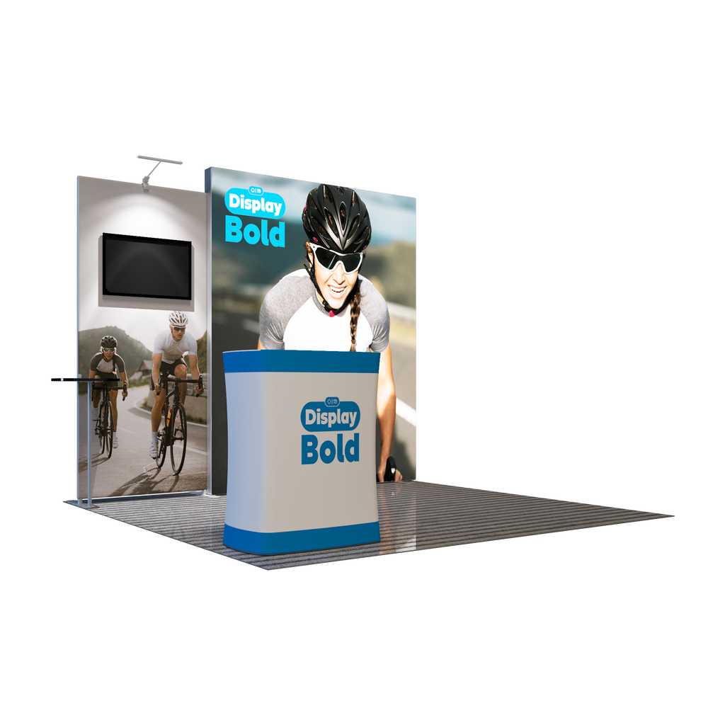 3x3m Fabric Wall Booth Kit with 2 TV Mounts