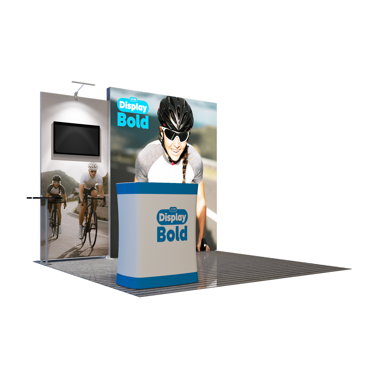 3x3m Fabric Wall Booth Kit with 2 TV Mounts