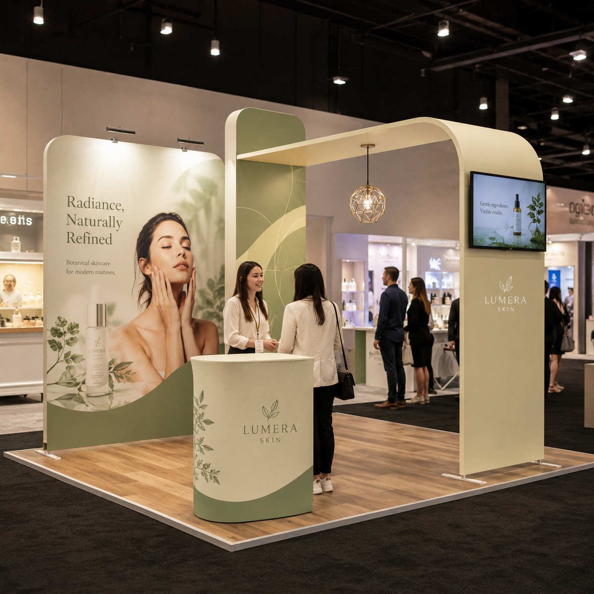 Premium Modular L Arch TV Display Exhibition Kit for 3m Wide Booths