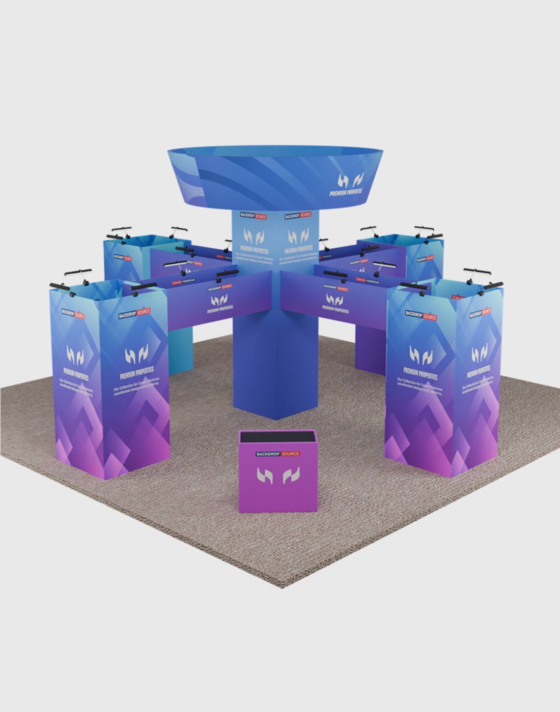 Modular Booth Systems Modular Booth Kit 9m x 9m – Model 1 | Custom Exhibition Booth ...