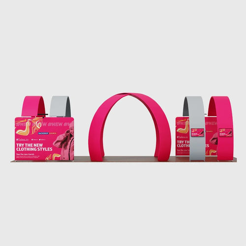 12x6m Curved Arch Booth Kit with Media Walls & 4 TV Mounts
