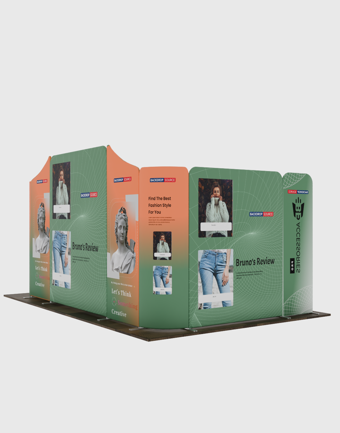 Magnetic Fabric Booth Display - Model 2 (5m x 3m)
