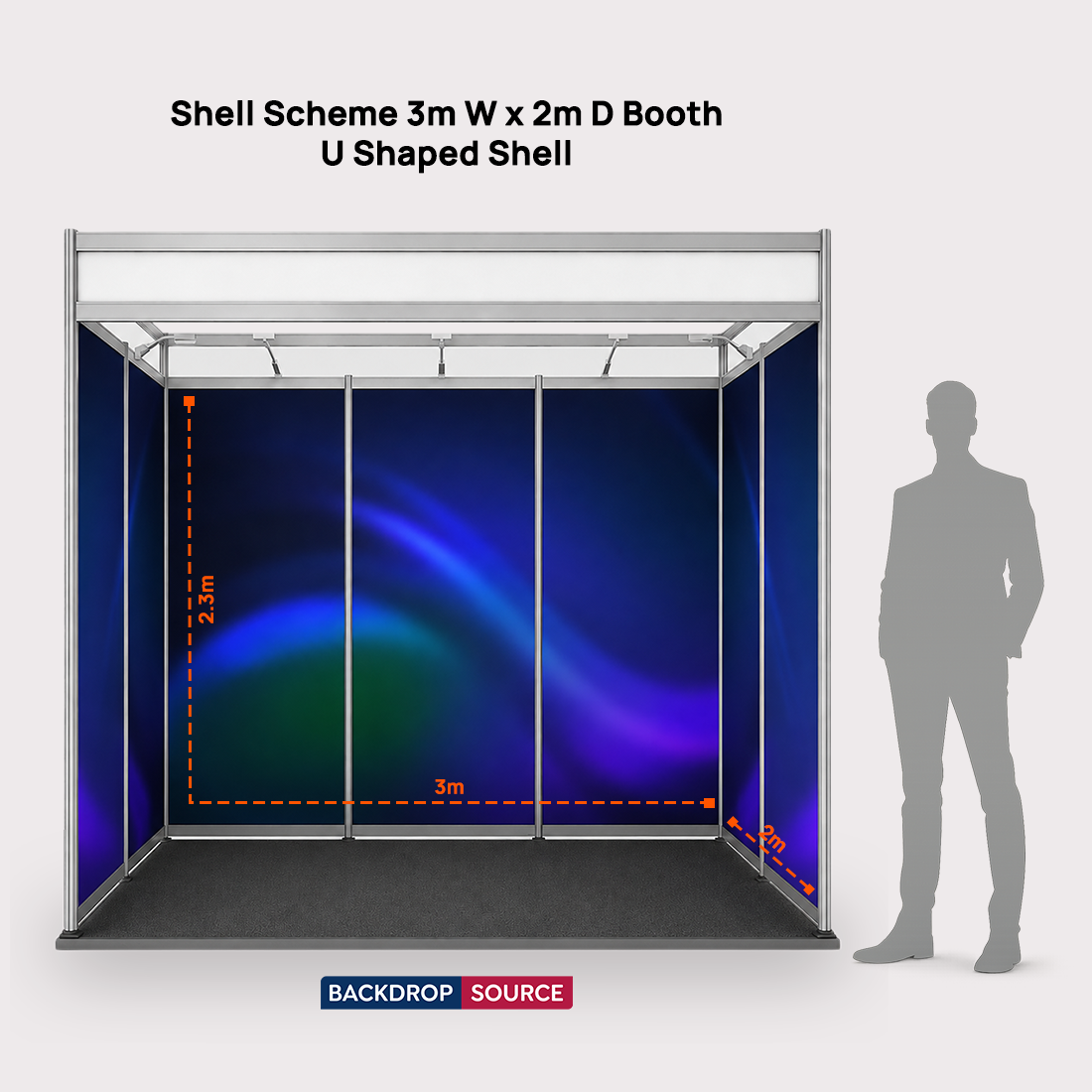 Shell scheme Exhibition Graphics for 3m Wide x 2m Depth Booth
