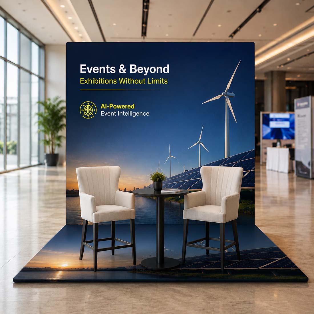 Custom Printed L - Shaped Exhibition Booth