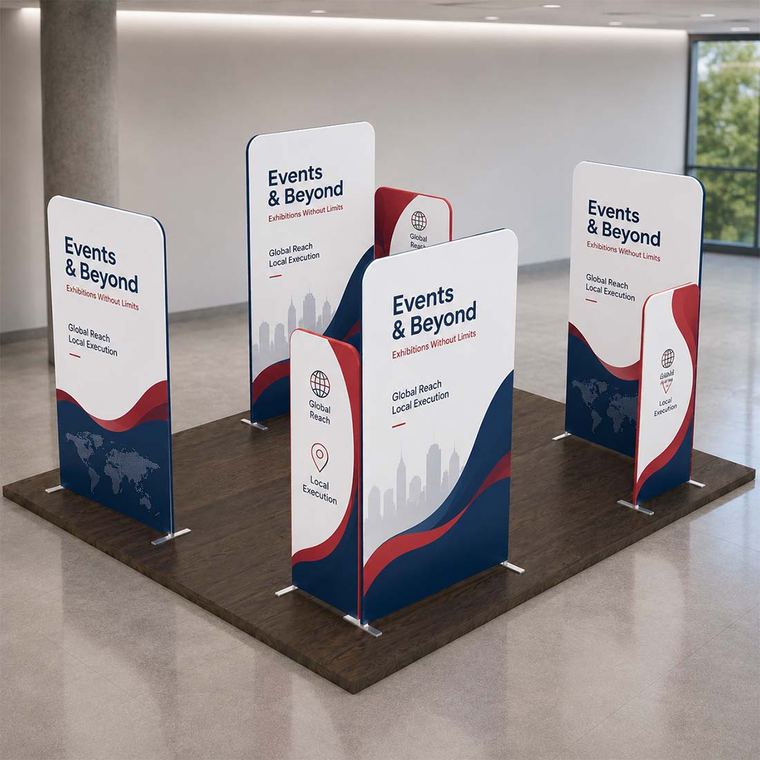 Magnetic Fabric Booth Display - Model 4 (6m x 6m)