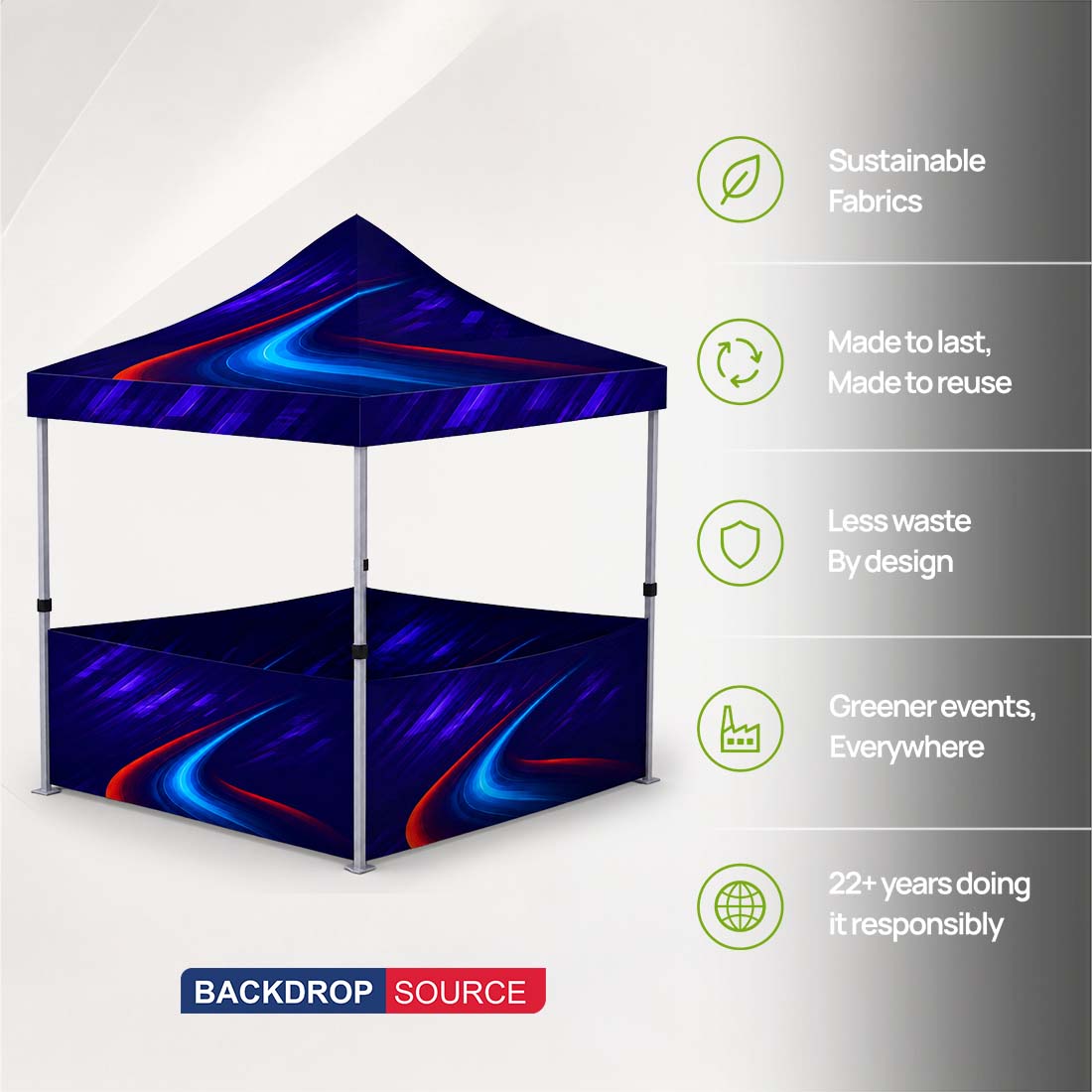 Heavy Duty Fabric Gazebos – (2m W x 3m H)
