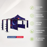 3m x 3m Fabric Canopy Kit A3 with L-Shaped Display Shelves & TV Racks