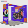 3m Folding SEG Backwall Kit with L-Arch Front & Top