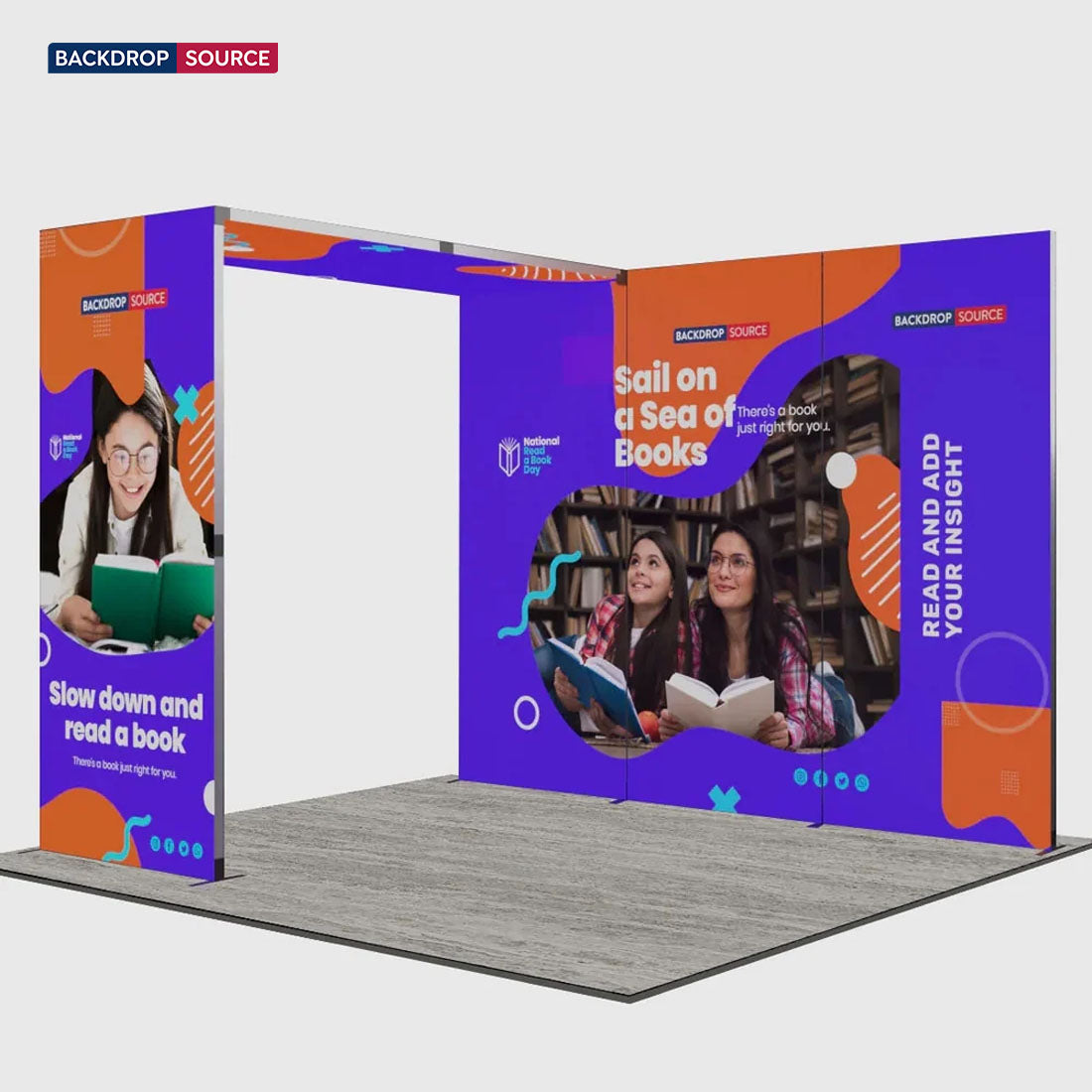 3m Folding SEG Booth Kit with 3-Panel Backwall & L-Arch