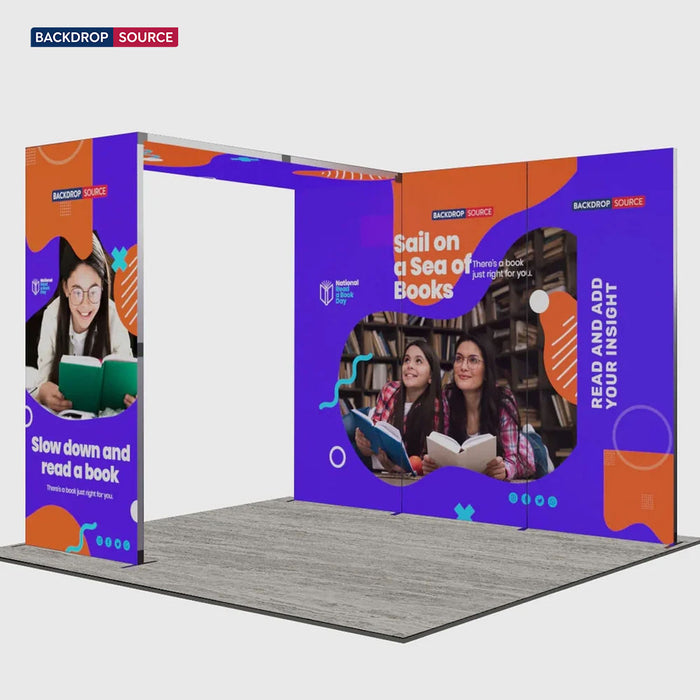 3m Folding SEG Booth Kit with 3-Panel Backwall & L-Arch