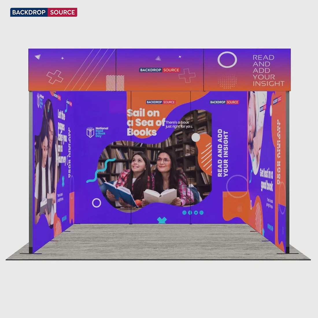 3m Folding SEG Straight Backwall Display