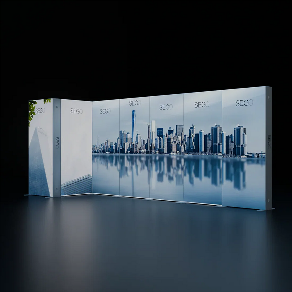 6x3m Backlit SEGO Lightbox Wall with 9 Panels