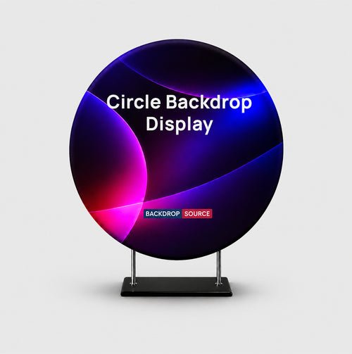 Custom Circle Fabric Backdrop Display – 2m Circle Backdrop Stand