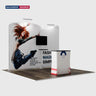 3x3m Booth Kit with Inclined Wall & Sloped Arch + Counter