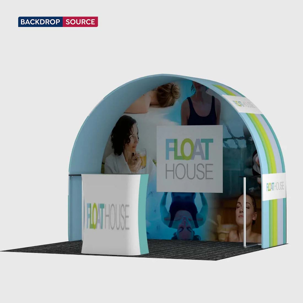 3x3m Round Arch Booth Kit with Shelving & Counter