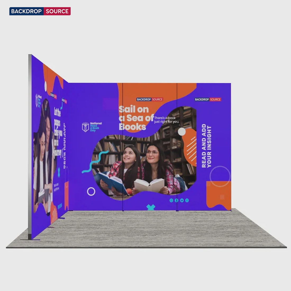 3m Folding SEG L-Shape Booth Kit with 3 Sidewall Panels