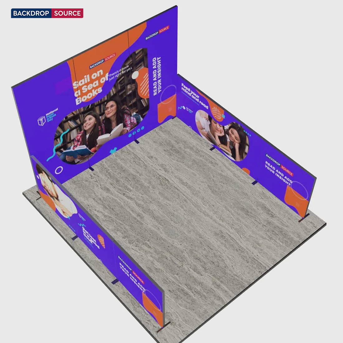 3m Folding SEG Booth Kit with U-Shape Wall & 6 Sidewalls