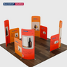 4x3m Magnetic Fabric Booth Wall with 8 Panels