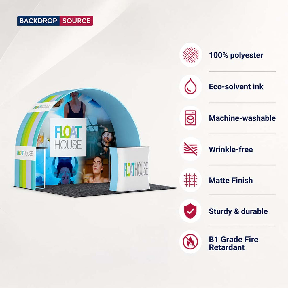 3x3m Round Arch Booth Kit with Shelving & Counter