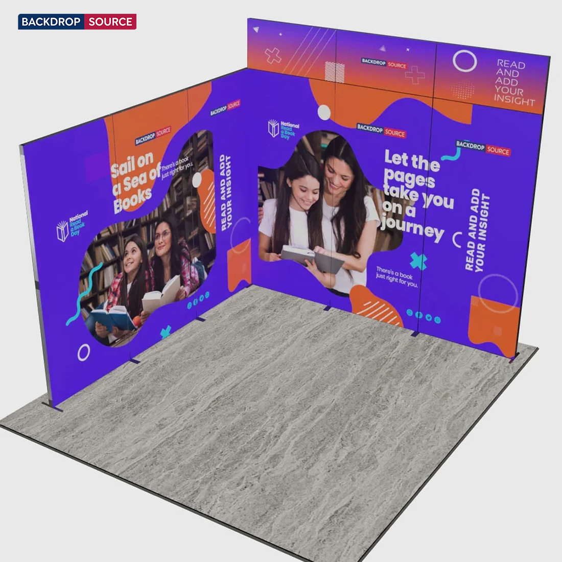 3m Folding SEG Booth Kit with Header Band & Sidewalls