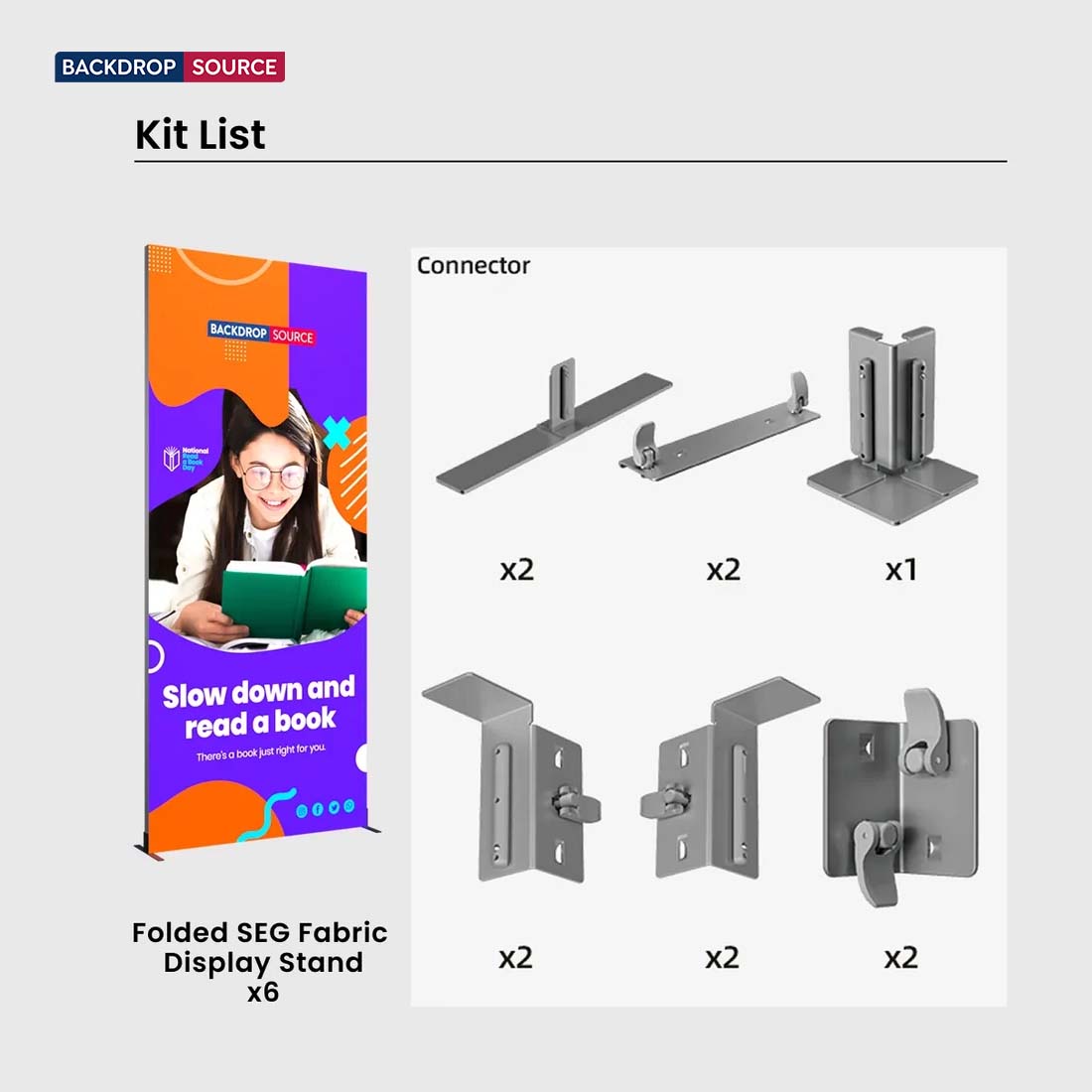 3m Folding SEG Booth Kit with 4-Panel Backwall & L-Arch