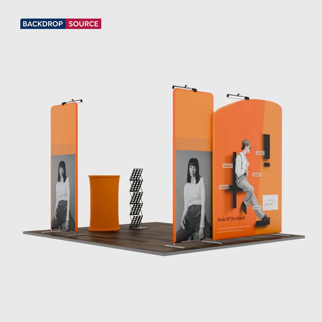3m Wide Premium Modular Exhibition Booth Kit with TV Display