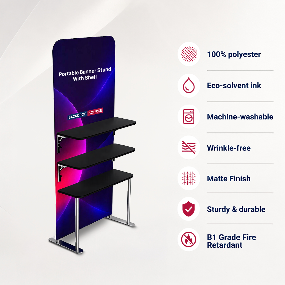Portable Fabric Display Shelves