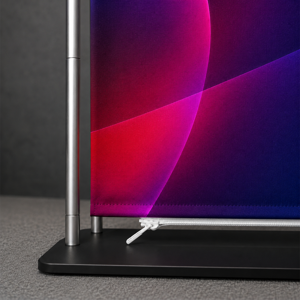 Tension Fabric Stand With Hanging Rail