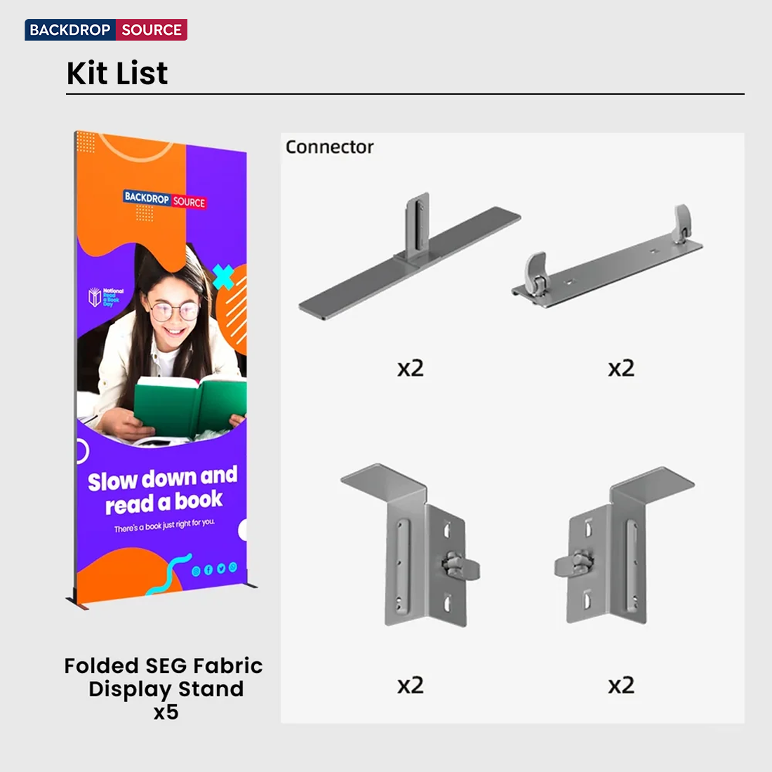 3m Folding SEG Backwall Kit with L-Arch Front & Top