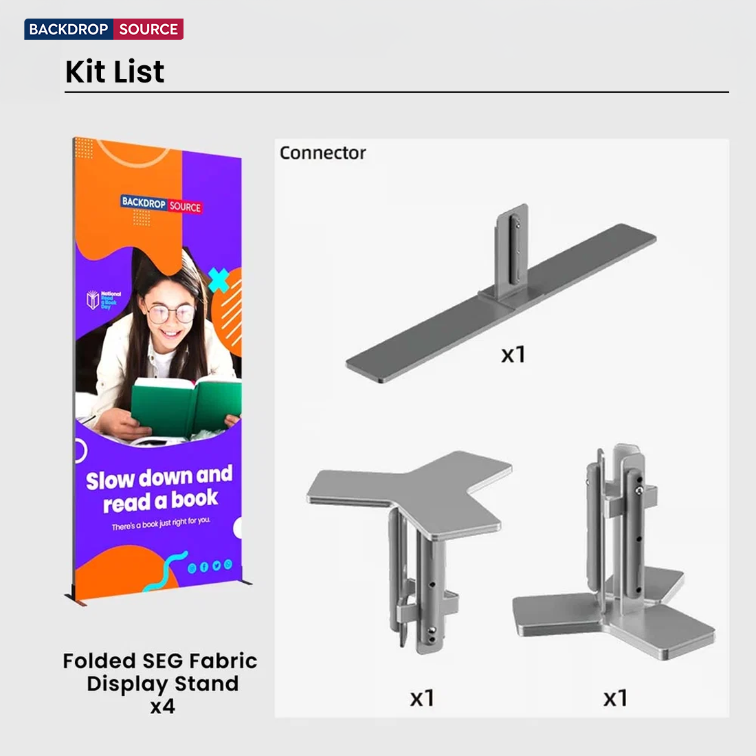 2m Folding SEG Booth Kit with Cross-Wall Wings