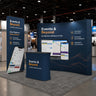 3x3m Curved Wall Booth Kit with Banner Stand & Counter