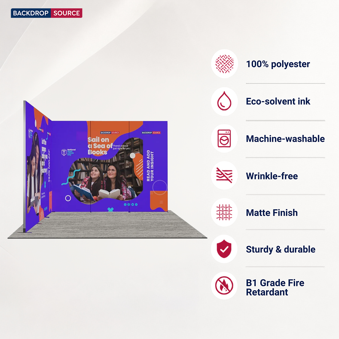 3m Folding SEG L-Shape Booth Kit with 3 Sidewall Panels