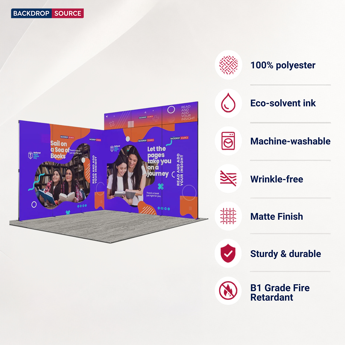 3m Folding SEG Booth Kit with Header Band & Sidewalls