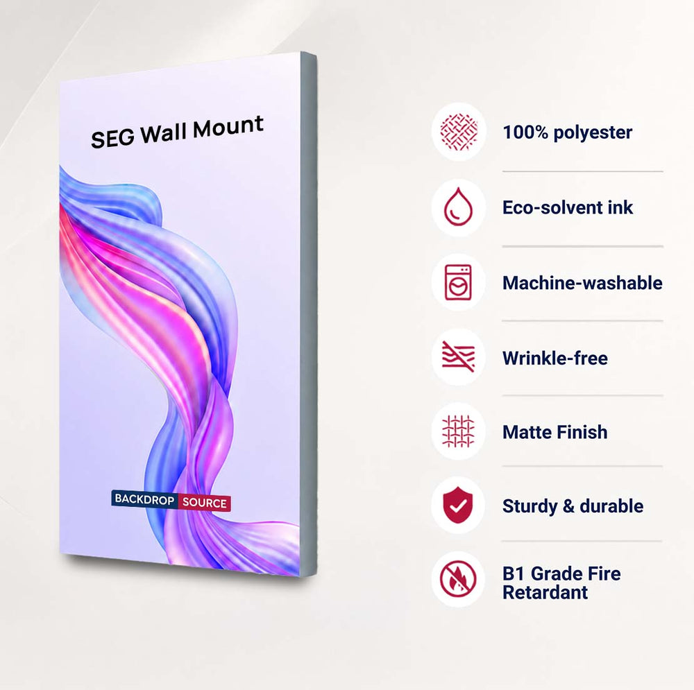 Wall-Mounted SEG Fabric display - 40mm Depth