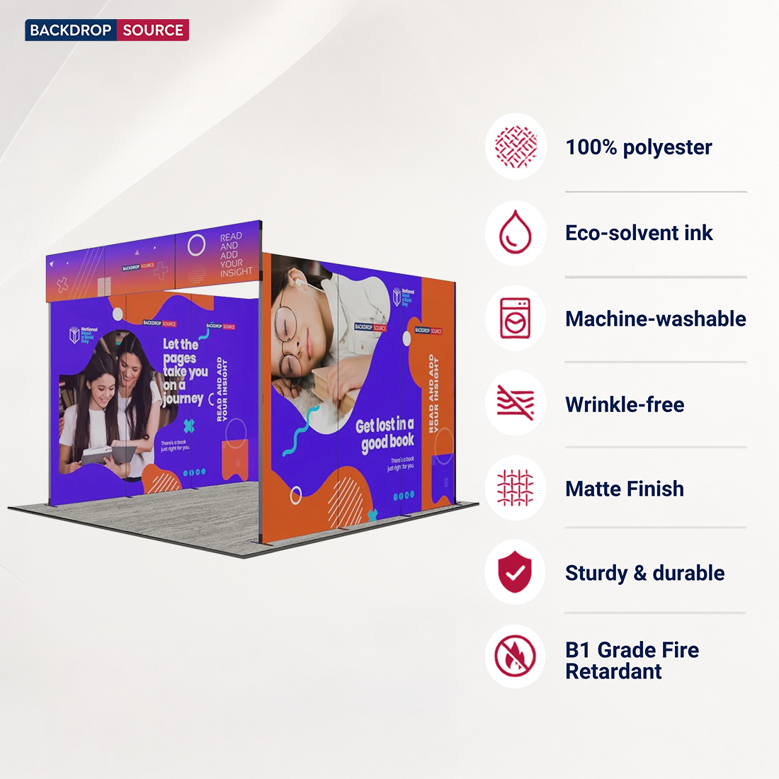 3m Folding SEG Booth Kit with Sidewalls & Header Band