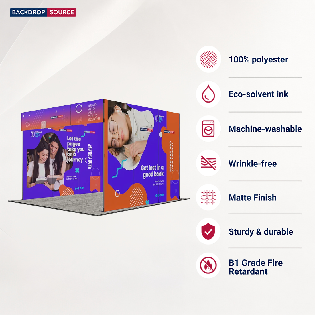 3m Folding SEG Straight Backwall Display
