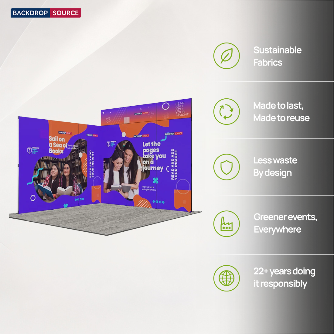 3m Folding SEG Booth Kit with Header Band & Sidewalls