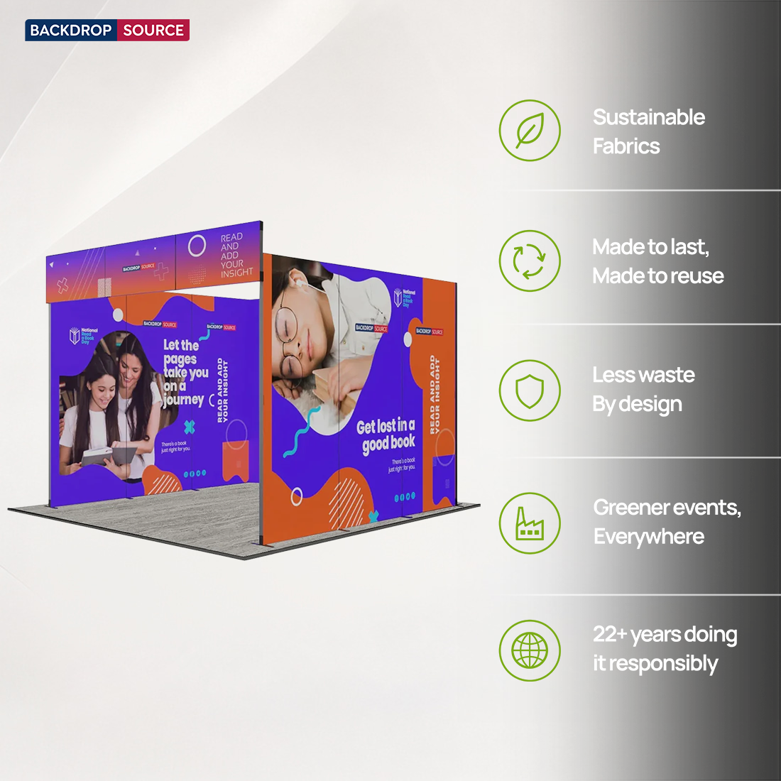 3m Folding SEG Booth Kit with Sidewalls & Header Band