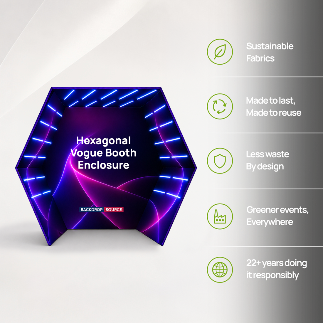 Hexagonal Vogue Booth Enclosure
