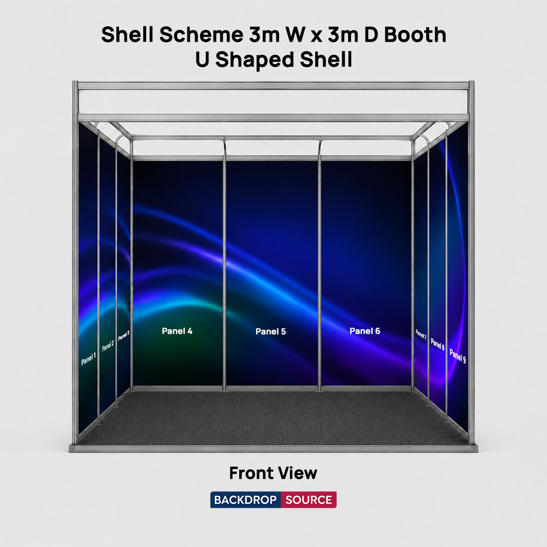 Shell scheme Exhibition Graphics for 3m Wide x 3m Depth Booth