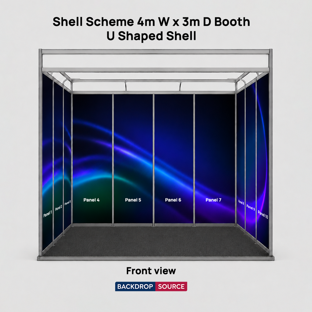 Shell scheme Exhibition Graphics for 4m Wide x 3m Depth Booth