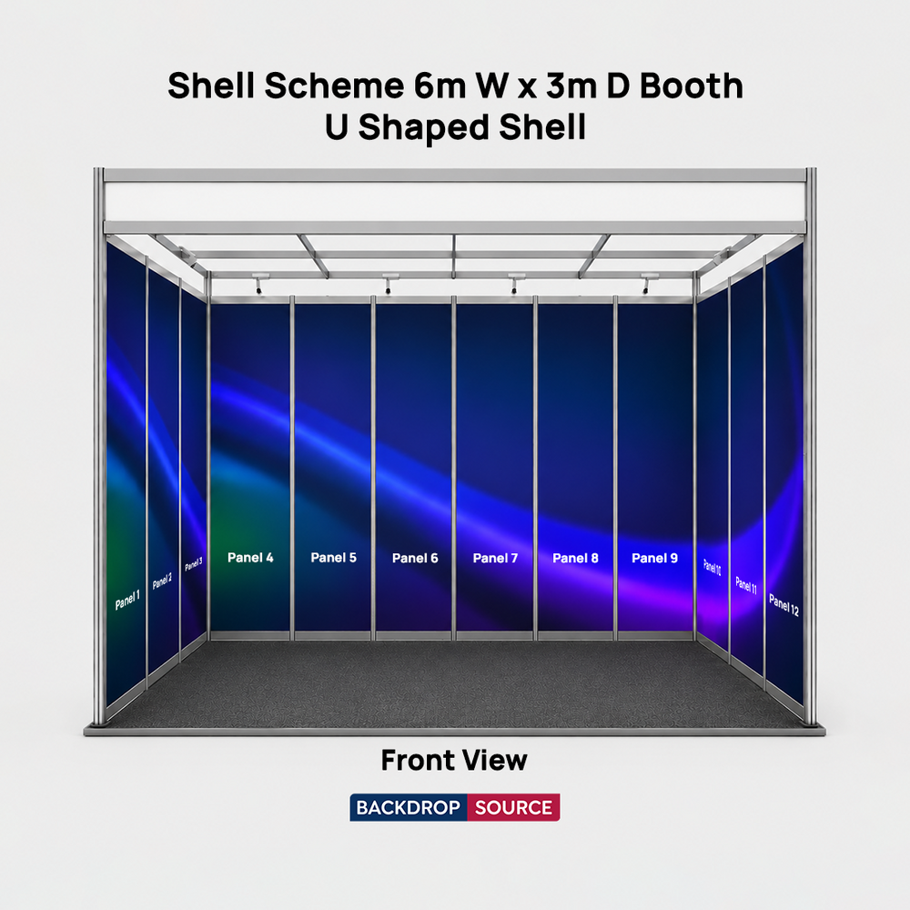 Shell scheme Exhibition Graphics for 6m Wide x 3m Depth Booth