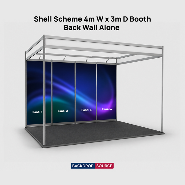 Shell scheme Exhibition Graphics for 4m Wide x 3m Depth Booth