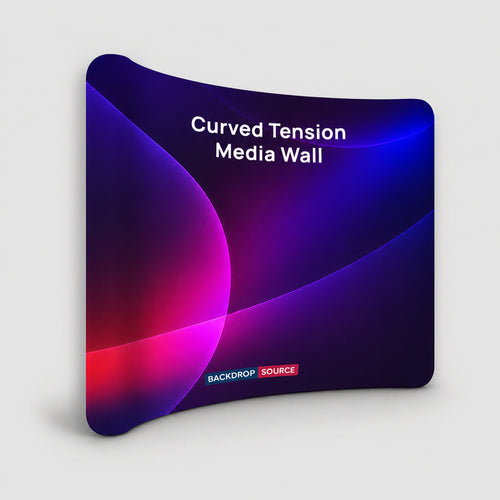 Curved Media Wall – Portable Tension Fabric Backdrop