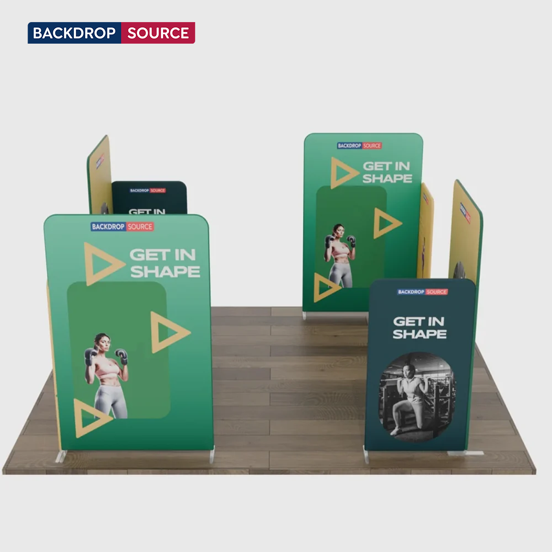 6x6m Magnetic Fabric Booth Wall with 8 Straight Panels