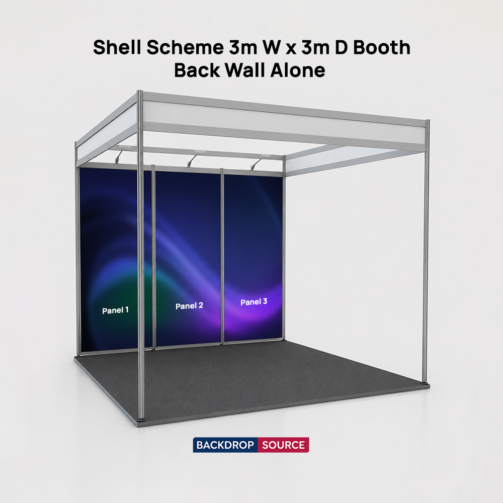 Shell scheme Exhibition Graphics for 3m Wide x 3m Depth Booth