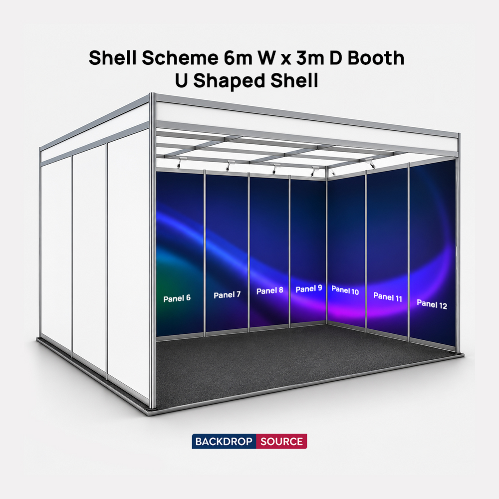 Shell scheme Exhibition Graphics for 6m Wide x 3m Depth Booth