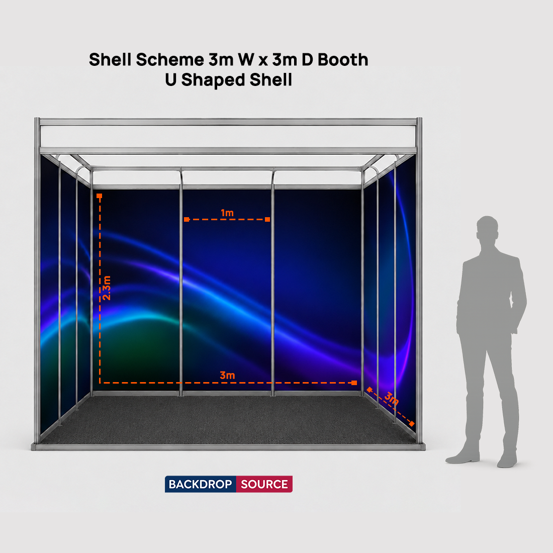 Shell scheme Exhibition Graphics for 3m Wide x 3m Depth Booth
