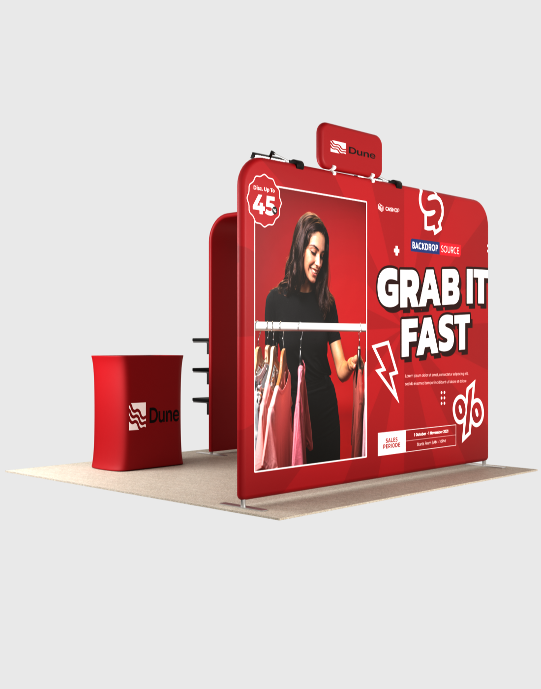 Portable Exhibit Display 3m x 3m - Model 17
