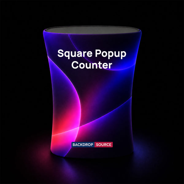 Backlit Fabric Square Pop Up Counter